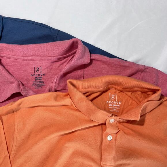 Lot of 4 George Men’s Polo Shirts 2XL 100% Cotton Assorted Colors - Picture 8 of 9